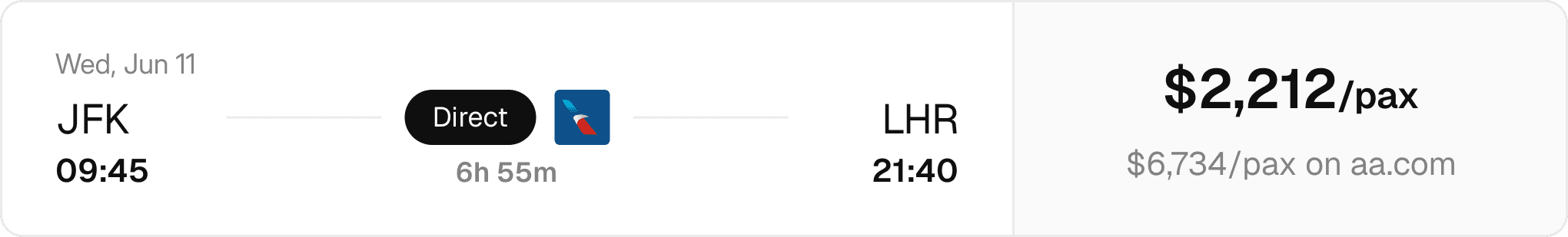 JFK to London on Basis